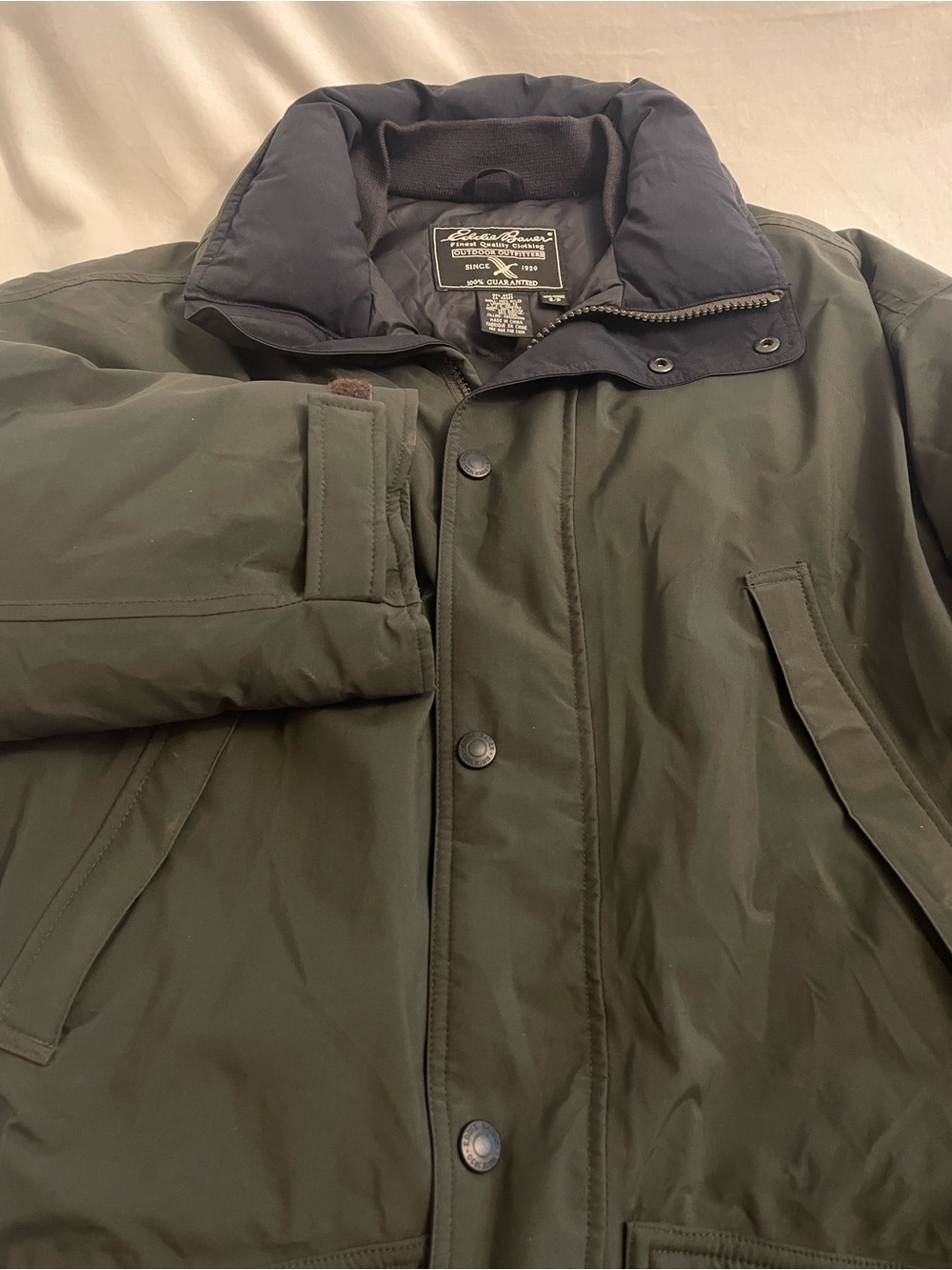 Vintage 90s Eddie Bauer Gore-Tex Goose Down Parka Green Men's Small - No Hood